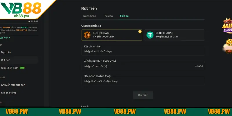 Cách rút tiền VB88 chuẩn xác ngay từ lần đầu