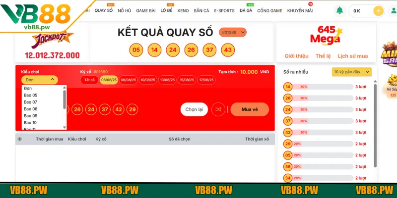 Giới thiệu những cách chơi Mega 645 tại trang cược